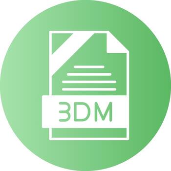 3DM Format Solid Gradient Circle Icon vector