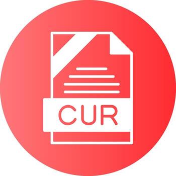 CUR Format Solid Gradient Circle Icon vector
