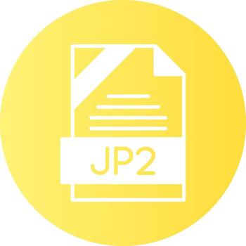 JP2 Format Solid Gradient Circle Icon vector