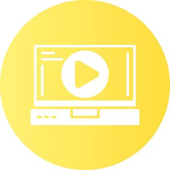 jugar ordenador portátil interfaz sólido degradado circulo icono vector