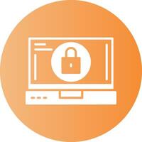 Lock Laptop Interface Solid Gradient Circle Icon vector
