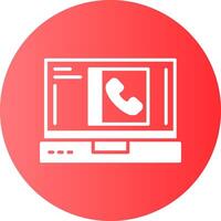 Contacts Laptop Interface Solid Gradient Circle Icon vector