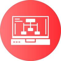 Network Laptop Interface Solid Gradient Circle Icon vector