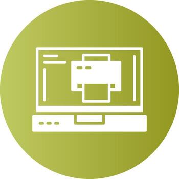 impresora ordenador portátil interfaz sólido degradado circulo icono vector