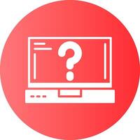Question mark Laptop Interface Solid Gradient Circle Icon vector