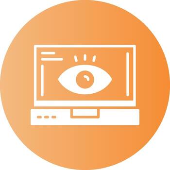 ver ordenador portátil interfaz sólido degradado circulo icono vector