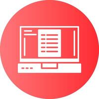 List Laptop Interface Solid Gradient Circle Icon vector