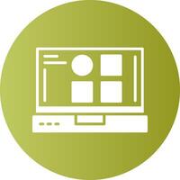 Categories Laptop Interface Solid Gradient Circle Icon vector