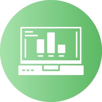 Chart Laptop Interface Solid Gradient Circle Icon vector