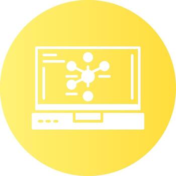 Graph Laptop Interface Solid Gradient Circle Icon vector