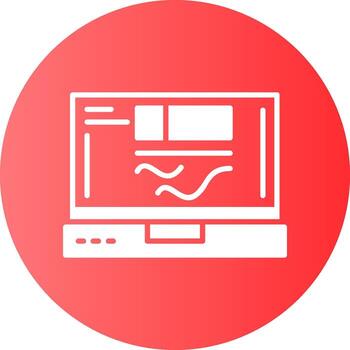 Analytics Laptop Interface Solid Gradient Circle Icon vector