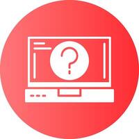 Help Laptop Interface Solid Gradient Circle Icon vector