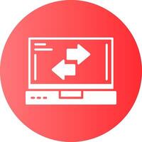 Refresh Laptop Interface Gradient Circle Icon vector