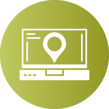 ubicación ordenador portátil interfaz sólido degradado circulo icono vector