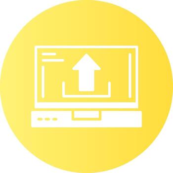 Upload Laptop Interface Solid Gradient Circle Icon vector