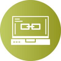 Link Laptop Interface Solid Gradient Circle Icon vector