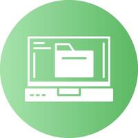 Folder Laptop Interface Gradient Circle Icon Design vector