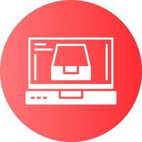 Archive Laptop Interface Solid Gradient Circle Icon vector