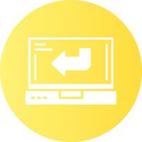 Back Laptop Interface Solid Gradient Circle Icon vector