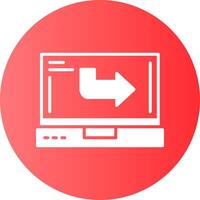 Forward Laptop Interface Solid Gradient Circle Icon vector