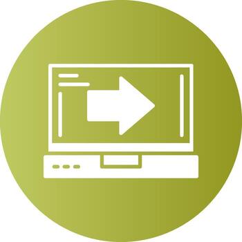 Arrow Laptop Interface Solid Gradient Circle Icon vector