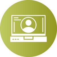 Profile Laptop Interface Solid Gradient Circle Icon vector