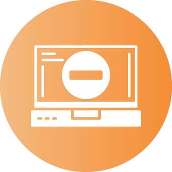 Remove Laptop Interface Solid Gradient Circle Icon vector