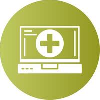 Add Laptop Interface Solid Gradient Circle Icon vector