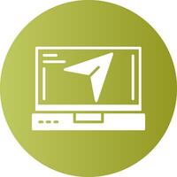 Share Laptop Interface Solid Gradient Circle Icon vector