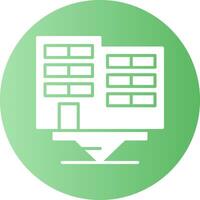 Office Location Solid Gradient Circle Icon vector