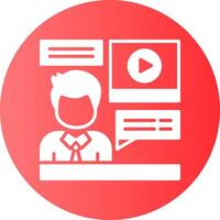 Online Interview Gradient Circle Icon Design vector