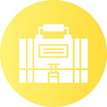 maletín sólido degradado circulo icono vector