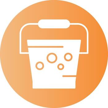 Bucket Solid Gradient Circle Icon vector