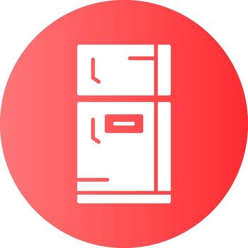 refrigerador sólido degradado circulo icono vector