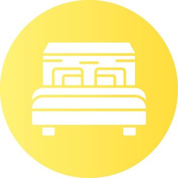 cama sólido degradado circulo icono vector