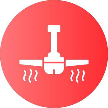 Ceiling fan Solid Gradient Circle Icon vector