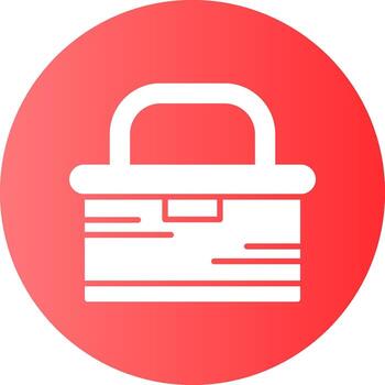 caja de almuerzo sólido degradado circulo icono vector