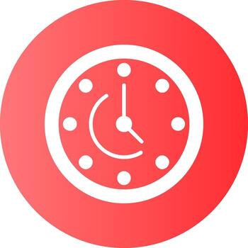 reloj sólido degradado circulo icono vector