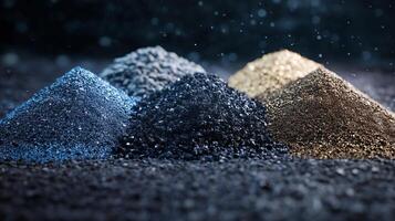 Close-Up View of Rare Earth Elements in Refined Piles Highlighting their Extraction Techniques photo