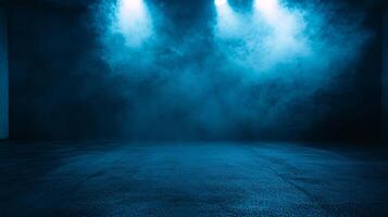 A Dark Empty Street with Neon Lights Illuminating the Scene photo