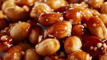 Irresistible Snack Photography of Honey-Glazed Peanuts Display photo