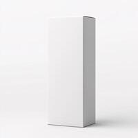Tall, Elegant White Rectangular Box Mockup Ideal for Branding Presentations photo