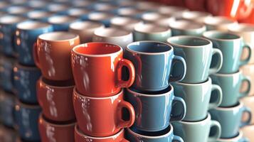 Returned Defective Mugs Piled High for Refund Processing photo