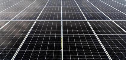 Close-up view on solar power panel. Photovoltaic solar panels. Solar energy photo