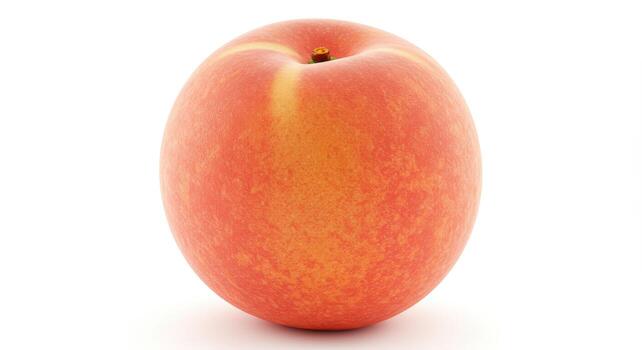 A peach is shown on a white background photo