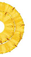A pineapple is cut into two pieces photo