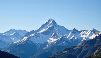 majestic mountains beneath a clear blue sky photo