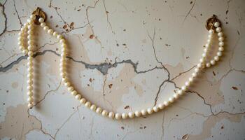 a wall of trailing string of pearls photo