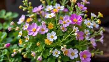 a bouquet of fresh clover and meadow blooms photo