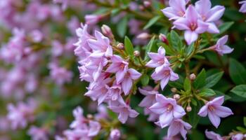 a shrub with delicate purple flowers photo